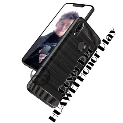 Cover custodia case PER HUAWEI Honor Play COPERTURA Bordo nero TPU silicone - Immagine 1 di 4