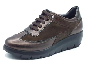 Stonefly 219894 Plume Laminated Brown Sneakers confort per Donna in pelle e tess - Imagen 1 de 3