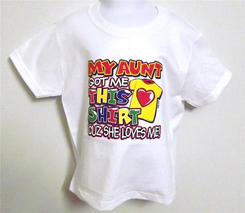 Camiseta Aunt Loves Me Niños Jerzees Tallas Disponibles 6 Meses a 18-20 La Mejor Foto 1 de 1