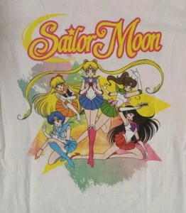 Sailor Moon Sailor Guardians Style Anime Poster T-Shirt Adult Size S White Tee - Picture 1 of 4