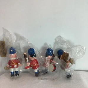 Vintage Jasco ToyLand 4 Holzspielzeug Soldatenornamente handgefertigt bemalt neu D305 - Bild 1 von 6