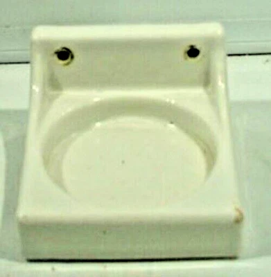 Porta-copo de banheiro vintage de porcelana branca - Imagem 1 de 3