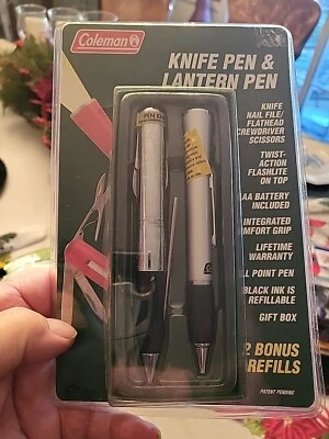Rare COLEMAN PEN KNIFE & Lantern Pen Set Sealed Multi tool Scissors Screwdriver  - Image 1 of 3