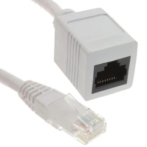 Câble d'extension réseau CAT5e-CCA UTP RJ45 mâle/femelle 0,5 m 50 cm blanc - Photo 1/3