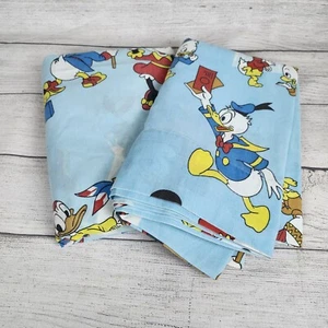 Vtg 80s Disney Frontierland Twin Sheet Set Mickey Mouse Donald Minnie Pluto - Picture 1 of 12