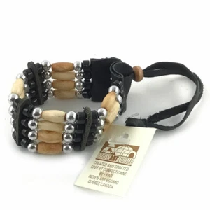 ref BRAO4 NOIR HURON Bracelets AMERINDIEN HURON 5 Nations Canada - Imagen 1 de 1