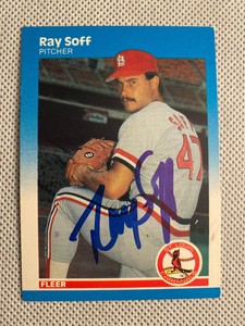 1987 Fleer Ray Soff #309 Auto Signed Autograph Cardinals 