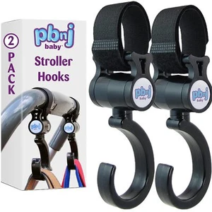 Stroller Hooks 2 Pack Organizer Clip Travel Purse Shopping Diaper Bags - Picture 1 of 7