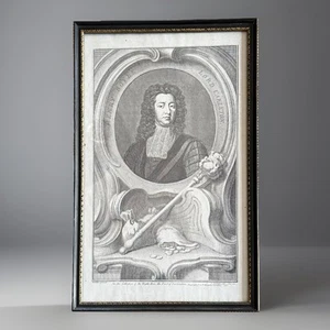 Mezzotint antiguo enmarcado, Henry Boyle Lord Carleton, C1741 - Imagen 1 de 7