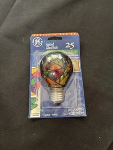 GE Stained Glass Light Bulbs Hand Painted 25 Watt 25A/SG General Electric NIP - Picture 1 of 4