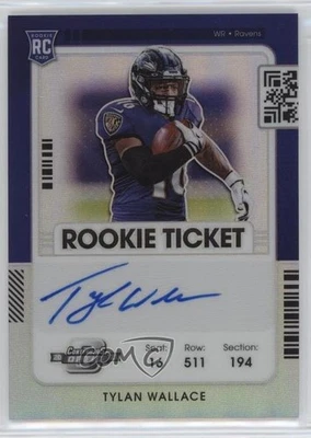2021 Contenders Optic Ticket RPS Silver Prizm Tylan Wallace #136 Rookie Auto RC - Image 1 of 2