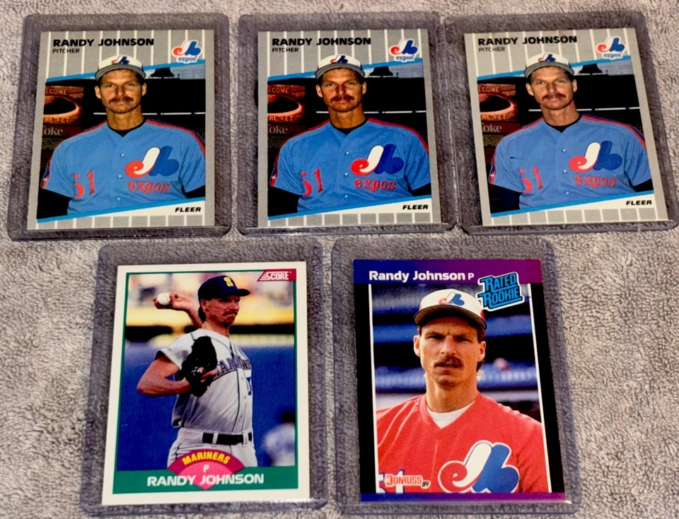 Tarjetas de novato Fleer Score Donruss Randy Johnson 1989 radiocontrol - obtienes las 5 Foto 1 de 1