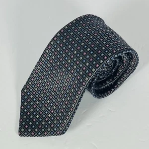 Ike Behar 100% Silk Neck Tie Multicolor Geometric 3 3/8” - Picture 1 of 3