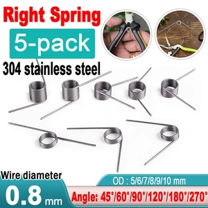 304Stainless Steel Small Torsion Spring 0.8mm Torsional Spring Gear Lever Spring - Picture 1 of 29