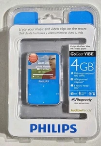 Reproductor MP3 Philips GoGear Vibe 4 GB azul 2009 nuevo sellado - Imagen 1 de 7