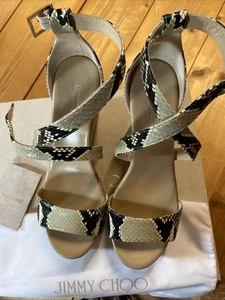 Jimmy Choo Wedges gold 39 Keilabsatz Pumps High Heels Sandalen Plateau - Bild 1 von 7