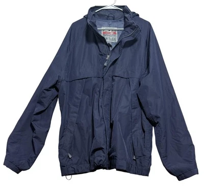Chaqueta Eddie Bauer Para Hombre Alta XL Azul Marino Borde Climático Con Capucha Lluvia Impermeable Cremallera Completa Foto 1 de 4