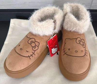 ZARA Hello Kitty Collaboration Lined Ankle Boots Women's Sheepskin Boots From JP - Image 1 of 4