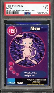 1999 POKEMON #151 BURGER KING PERFORATED EDGES POKETRIVIA MOVIE SCENE 10 PSA 5 - Picture 1 of 2