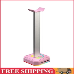 RGB Headphone Stand Hanger with 3 USB2.0 Ports for All Headphones (Pink) - Afbeelding 1 van 9