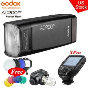 US Godox AD200Pro TTL Camera Flash XPro-C/F/N/S/O Transmiter Magic Honeycomb Kit - Picture 1 of 12