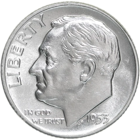 1953 (P) Roosevelt Dime 90% Silver BU US Coin Cover