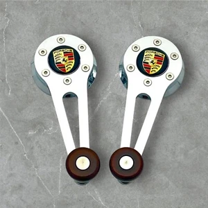 Window Cranks for Porsche 914, 924, 944 Chrome w/Wood Knobs Cruiser Porsche - Picture 1 of 1