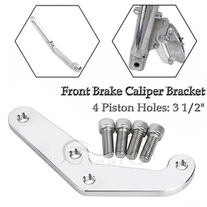 4-Piston Front Brake Caliper Brackets For Harley Softail Dyna Sportster Touring - Picture 1 of 11