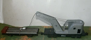 Marx Burro Crane & 8-Wheel Flatcar ~ New York Central ~ MoW Rail Load - O 27 - Picture 1 of 6