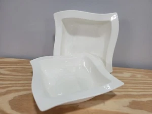 Villeroy & Boch New Wave 9" weiß quadratische Servierschalen - 2er Set - Bild 1 von 6