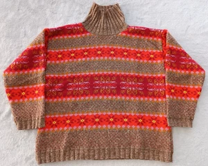 Oilily Kids Girls Multicolor Wool Silk Turtle Neck Sweater size 128 (8 Years) - Picture 1 of 6