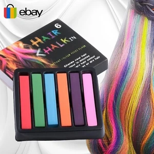 HAIR CHALK TEMPORARY HAIR DYE COLOUR SOFT PASTELS SALON KIT 6 / 12 / 24pcs set - Picture 1 of 10