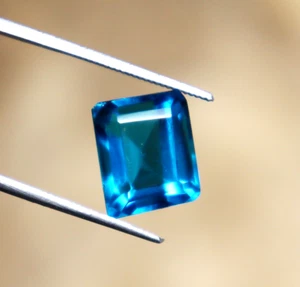 4-6 ct Natural Indicolite Tourmaline Loose Gemstone Emerald cut Certified - Picture 1 of 5