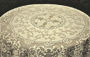 Windermere Cotton Blend Ivory Lace Tablecloth 70" Round Diningroom Wedding - Picture 1 of 4