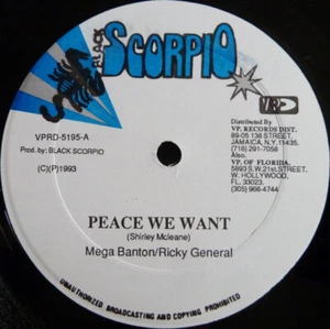 Mega Banton - Peace We Want / Flowers / VG+ / 12"" - Picture 1 of 1