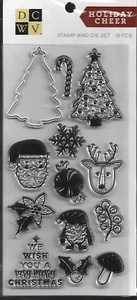 DCWV Clear Stamp & Die set HOLIDAY CHEER Christmas Tree Santa - Picture 1 of 1