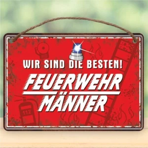 Metallschild Blechschild Schild mit Kordel - Feuerwehrmann - Schild lustig - Bild 1 von 6