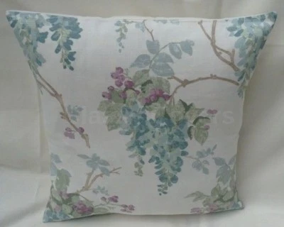 Laura Ashley Designer Cushion Cover "WISTERIA" DUCK EGG Fabric Various Sizes - Image 1 of 2