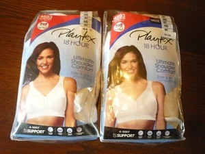 PLATEX BRAS -NWT--SZ 44D--4 HOOK BACK- NO UNDERWIRE--WHITE- - Picture 1 of 4