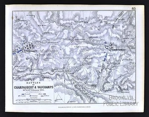 1850 Johnston Military Map Napoleon - Battle of Champaubert & Vauchamps - France - Picture 1 of 1