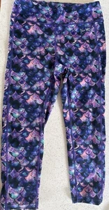 USA Pro Gym Tights Leggings Size 8, Mermaid Pattern, Purple and Blue - Picture 1 of 3