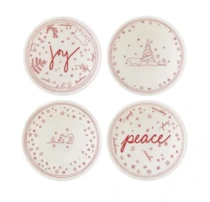 4er Set Ellen DeGeneres Salat-/Dessertteller hergestellt von Royal Doulton Weihnachten - Bild 1 von 1