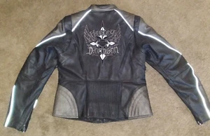 🔥RARE🔥Harley Davidson Women SILVER SHADOW Leather Jacket Black Gray 97168-10VW - Foto 1 di 15