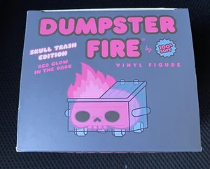 Dumpster Fire Red Skull GITD Glow NYC MyPlasticHeart Exclusive 100% Soft GID - Picture 1 of 5