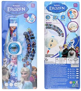 FROZEN Anna, Elsa, Olaf, Sven and Kristoff Projector Watch 24 Images - Picture 1 of 4