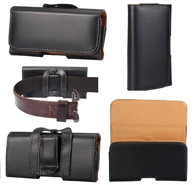 For Nokia Lumia Series Black Tradesman Leather Belt Clip Loop Case Cover Pouch - image 1 of 3