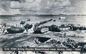 US Fifth Army Ducks Beachhead Anzio Italy 1944 Military Reprint Postcard - Picture 1 of 2