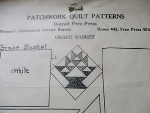 HTF Vtg Mail Order Detroit Free Press 13 Patchwork Quilt Patterns/ Women's Dept - Bild 1 von 3