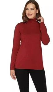 Bob Mackie's Medium CREAM Long Sleeve Mock Neck Knit Top - Picture 1 of 4