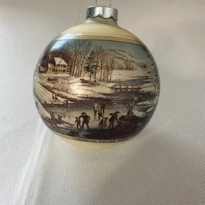 Vintage Hallmark 1976 Christmas Ornament American Winter Scene Classic - Picture 1 of 6